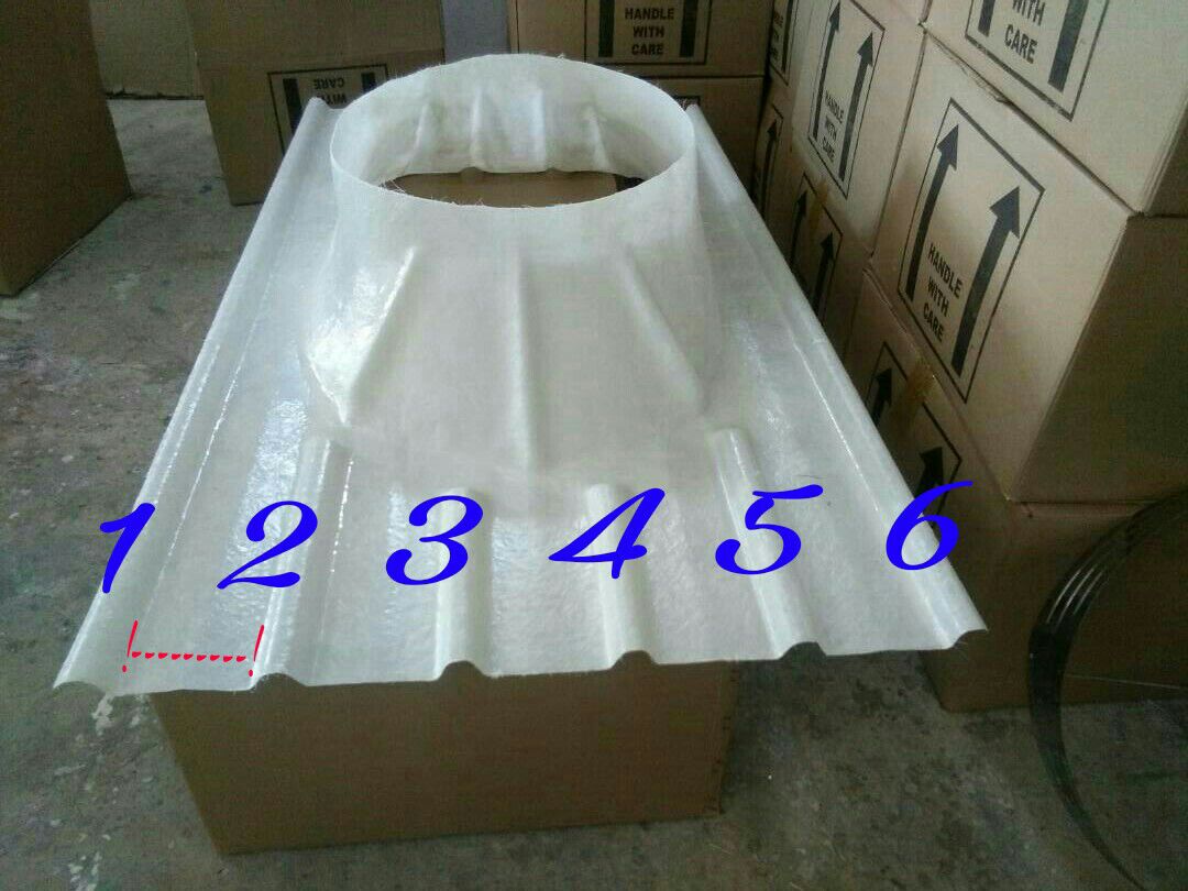 FRP ventilator base only – corrugated profile matching roof sheets, with circular mounting flange for turbine.